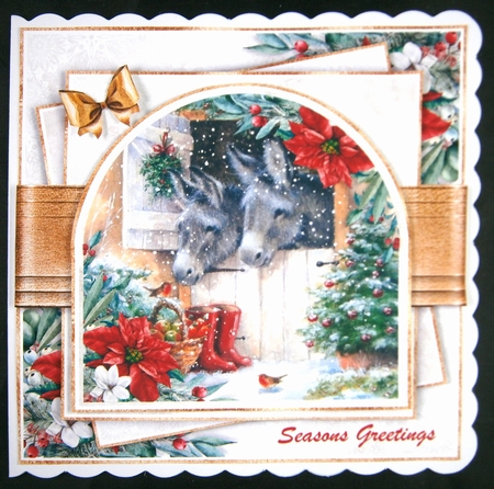 Arched Window Donkey 7x7 inch No.1 by Linda Short