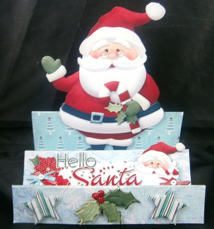 Hello Santa Christmas Stepper Card by Linda Short