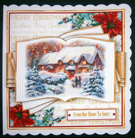 Christmas Cottage Open Book 7x7 inch No.6 by Linda Short