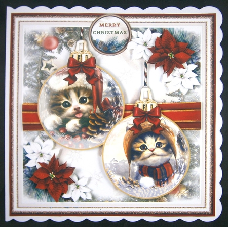 Cat Lovers Christmas Baubles Mini Page Kit  by Linda Short