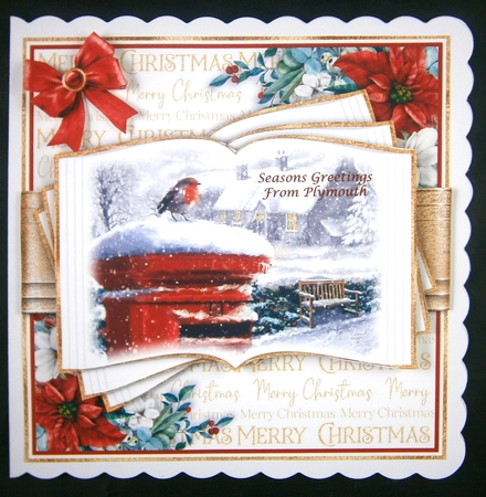 Christmas Animals Robin Open Book 7x7 inch by Linda Short