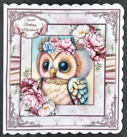 Cute Floral Owl Mini Page Kit by Linda Short