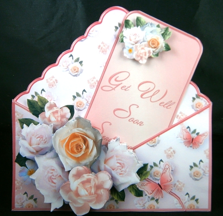 Cream Posy - Stand-up Envelope Card Mini Kit by Linda Short