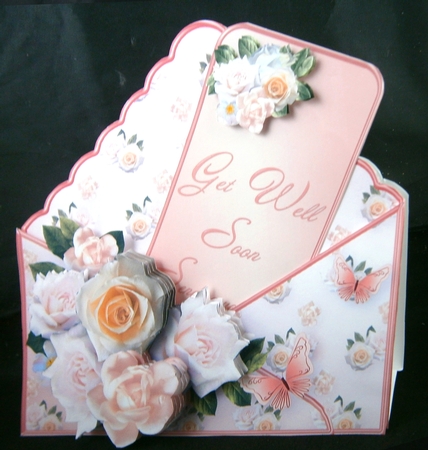 Cream Posy - Stand-up Envelope Card Mini Kit by Linda Short