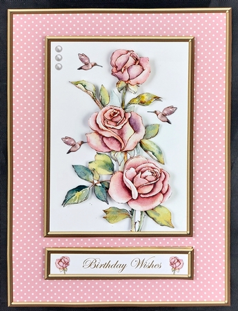 Lovely Roses Birthday Topper - Pink by Linda Short
