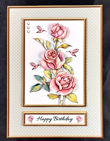 Lovely Roses Birthday Topper - Green by Linda Short