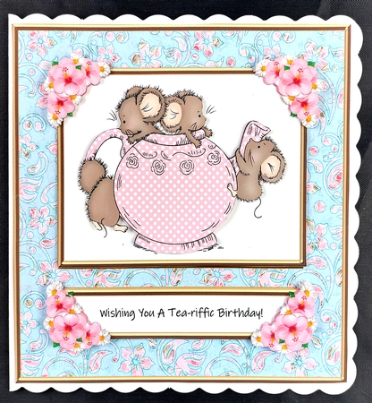 Wishing You A Tea-riffic Birthday - Shabby Chic Colors by Linda Short