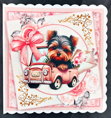 Yorkie Love 3  7.5x7.5 Simply Cards  by Linda Short