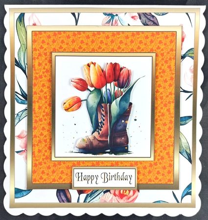 SC Boot with tulips by Linda Short