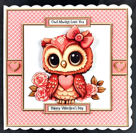 Owl Always Love You Valentines Day Topper by Linda Short