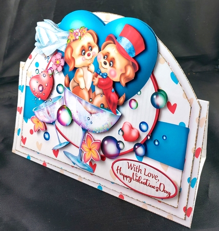 Cute Valentine Couple Tent Card-2 by Linda Short