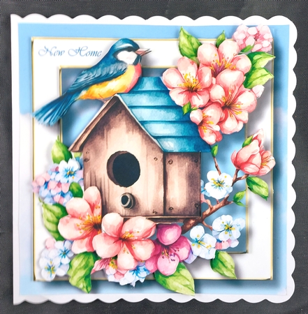 Beautiful Bird House 1  - New Home, Birthday, Mum 8x8 by Linda Short