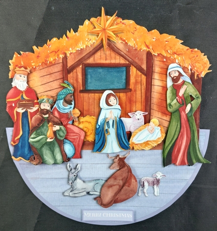 NATIVITY rocker card by Linda Short