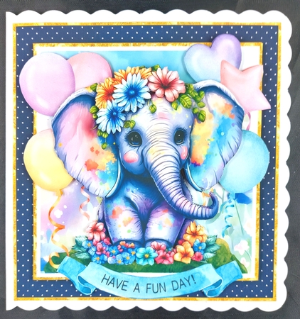 Baby Party Elephant 7x7 MiniKit-1 by Linda Short