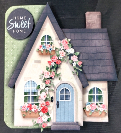 New Home Shaped Decoupage Card & Inserts by Linda Short