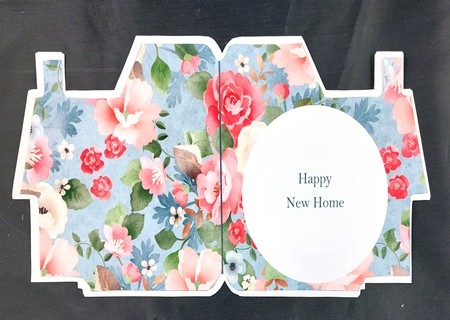 New Home Shaped Decoupage Card & Inserts by Linda Short
