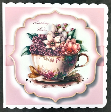 Simple Watercolour Floral Teacups 4 by Linda Short