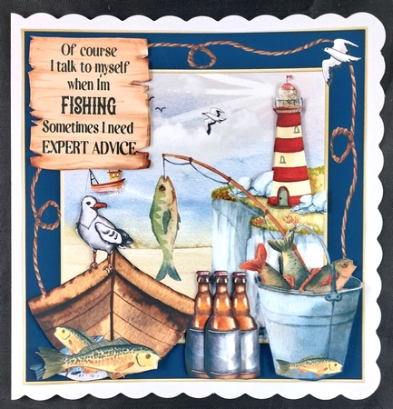 Of course i talk to myself fishing card front by Linda Short