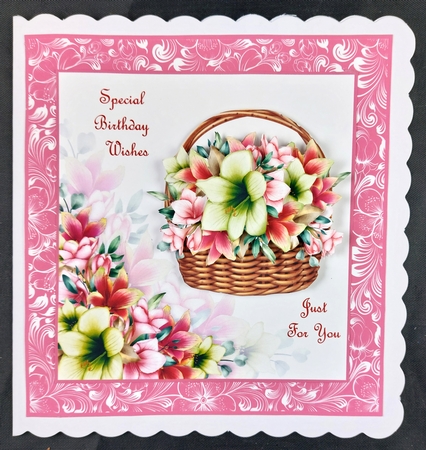 Amaryllis Basket Decoupage by Linda Short