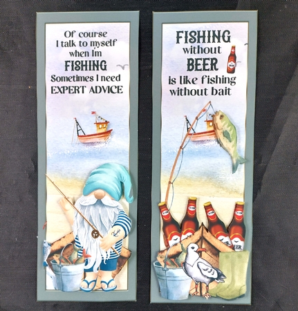 4 Fishing themed bookmark/toppers by Linda Short