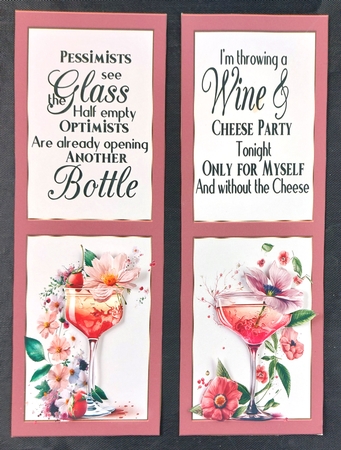 4 Wine themed toppers/bookmarks 1 by Linda Short