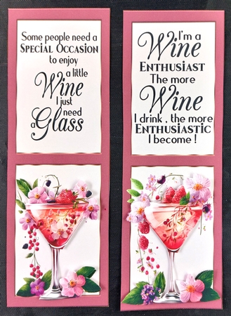 4 Wine themed toppers/bookmarks 1 by Linda Short