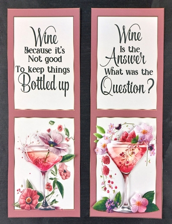 4 Wine themed toppers/bookmarks 2 by Linda Short