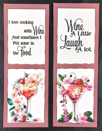 4 Wine themed toppers/bookmarks 2 by Linda Short