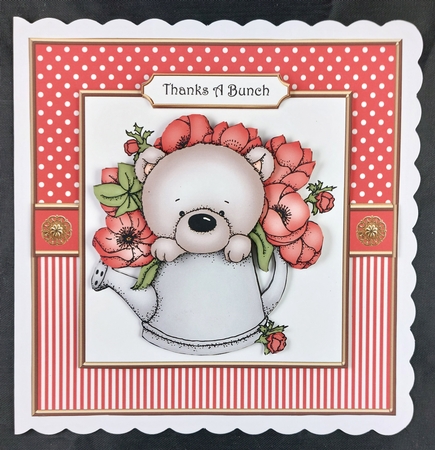 Cute Teddy Bear Birthday/Get Well/Thanks - Card One by Linda Short