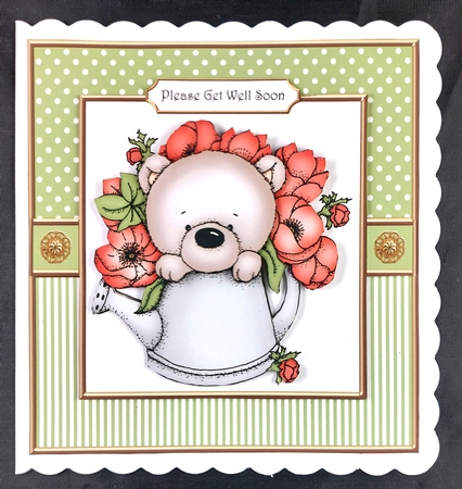 Cute Teddy Bear Birthday/Get Well/Thanks - Card One by Linda Short