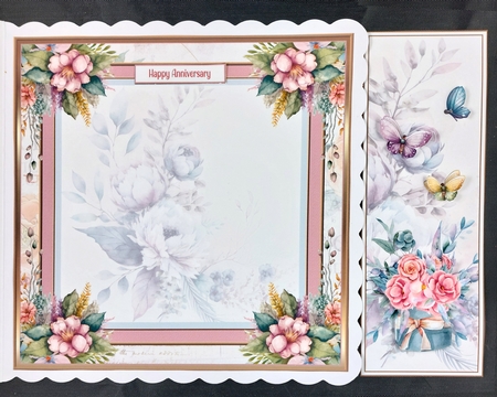Together in love 8x8ins Decoupage Kit with Matching Bookmarks by Linda Short