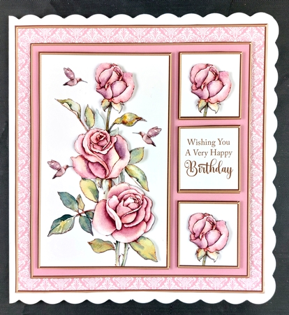 Lovely Roses Birthday Topper - Card Three by Linda Short