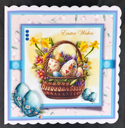 Easter Egg Basket #1 - 7x7 Inch Square Card Mini-kit by Linda Short