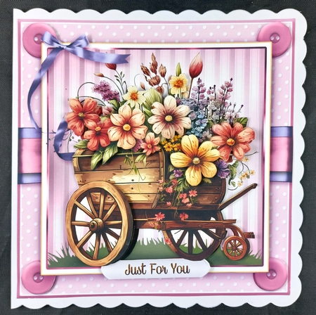 Floral Wooden Wagon MiniKit-4 by Linda Short