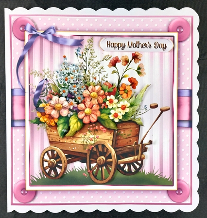 Floral Wooden Wagon MiniKit-7 by Linda Short