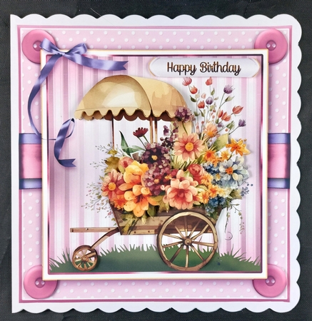 Floral Wooden Wagon MiniKit-8 by Linda Short