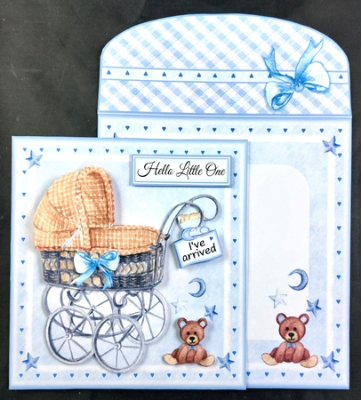 Baby Boy Wicker Carriage by Linda Short
