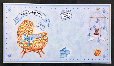 Baby Boy Wicker Carriage by Linda Short