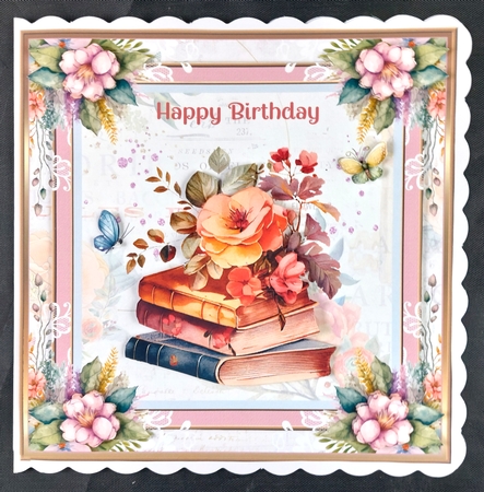 Floral Book 8x8ins Kit with Matching Bookmarks 3 by Linda Short