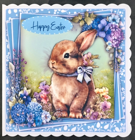8x8 Mini Kit, Gorgeous Bunnys Blue Bow by Linda Short