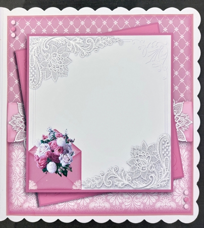 Rose Pink Bouquet Envelope by Linda Short