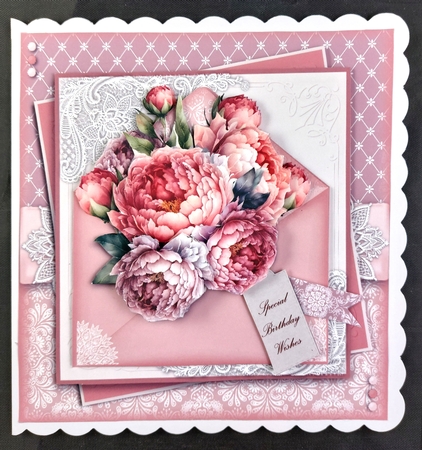 Peony Envelope Card Kit by Linda Short