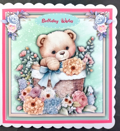 8x8 Mini Kit, Gorgeous Teddy in a Basket , 1 by Linda Short
