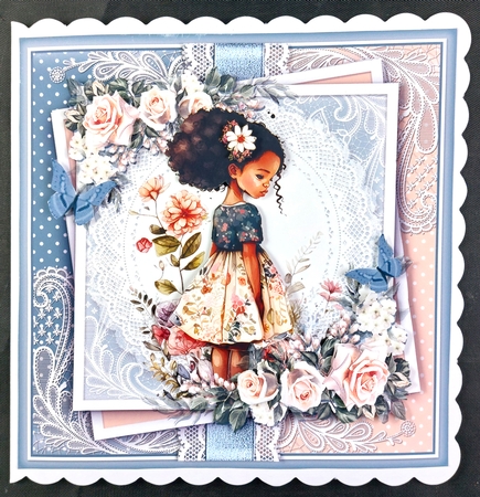 A beautiful girl and her flowers KIT-ONE  by Linda Short