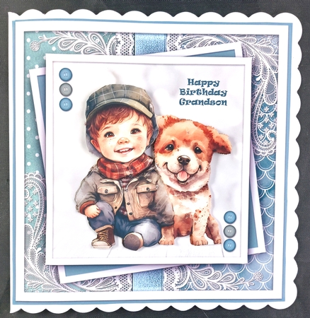 A cute lil boy and his dog  by Linda Short
