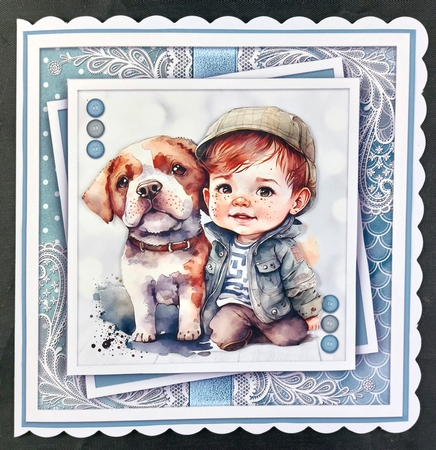 A cute lil boy and his dog two  by Linda Short
