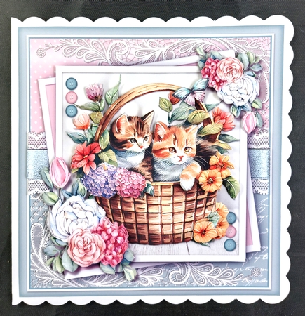 Just some cute cats in a basket KIT-TWO  by Linda Short