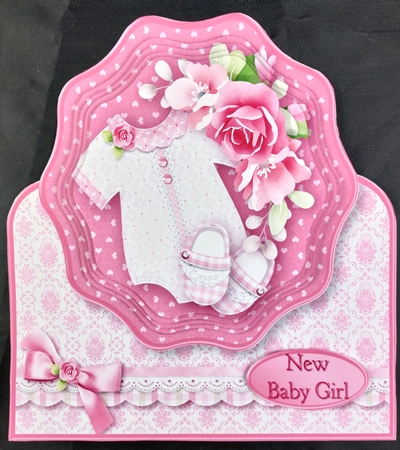 Baby Girl - Stand-up Wavy Pyramid Card Mini Kit by Linda Short
