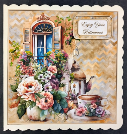 Coffee in the Garden 3 6x6 by Linda Short