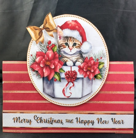 Cute Christmas Wrapped Animals Tent Card by Linda Short